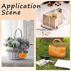 24 шт. подвески из необработанного дерева и пеньковая веревка&nbsp;FIND-WH20020-26C