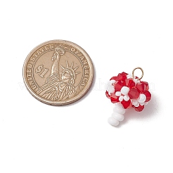 Подвески-грибы из стеклянных бусин ручной работы&nbsp;PALLOY-MZ00621-01