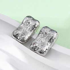 Прямоугольные серьги-гвоздики из латуни с микропаве и цирконием&nbsp;EJEW-R025-21P