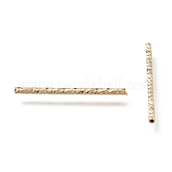 段ボール真鍮チューブビーズ  カドミウムフリー＆鉛フリー  長持ちメッキ  24KGP本金メッキ  25x1.5mm  穴：0.7mm&nbsp;KK-H759-28D-G