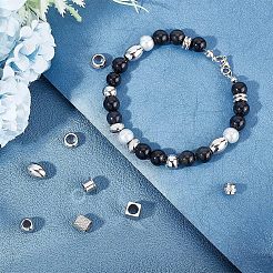 48 Stück 8 Stil 304 & 201 & 303 Edelstahl European Beads&nbsp;STAS-UN0040-02