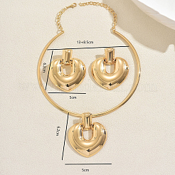 Комплекты из колье и серег-гвоздиков с подвеской в виде железного сердца для женщин WD9044