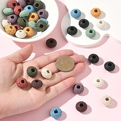 40 шт. 10-х цветные европейские бусины из натуральной лавы&nbsp;G-YW0003-01