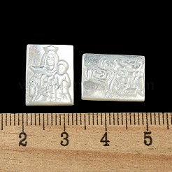 Резные кабошоны из натуральной белой ракушки SSHEL-N038-07-04