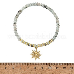 Sets aus elastischen Armbändern mit Perlen aus natürlichem Sesamjaspis&nbsp;BJEW-JB14494