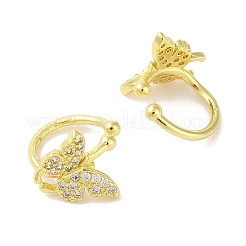 Женские серьги-манжеты из латуни с микропаве и прозрачным цирконием&nbsp;EJEW-I305-16G