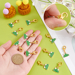 Подвеска в виде лягушки из сплава эмали с замком маркеры петель&nbsp;HJEW-AB00061