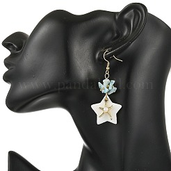 Pendientes colgantes de larimar natural&nbsp;EJEW-JE07403