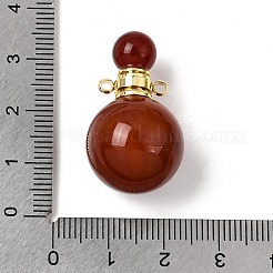 天然および合成宝石の香水瓶ペンダント  304ステンレススチール製金具付き  31.5x18.5mm  穴：1.8mm&nbsp;GG-CBA7610-02G