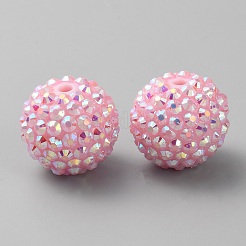 オペーク樹脂ビーズ  ベリービーズ  ラウンド  パールピンク  20x18mm  穴：2.5mm&nbsp;LS-KY-WH0001-039C