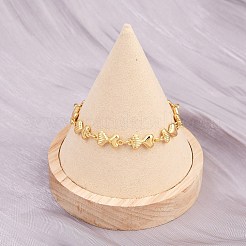 Braccialetti con catena a maglie a cuore in acciaio inossidabile 304 per regalo di San Valentino&nbsp;BJEW-D359-17C-G