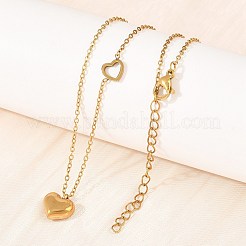 Collane con ciondolo a forma di cuore in acciaio inossidabile 304&nbsp;NJEW-H093-02G