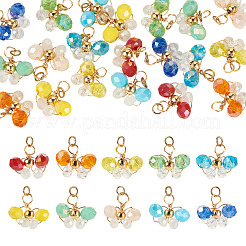 20 Stück 10-farbige Glasperlenanhänger&nbsp;FIND-TA0009-21