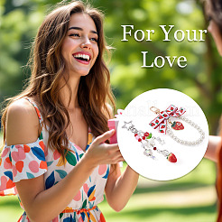 2 шт. клубничный искусственный жемчуг и акриловые подвесные украшения&nbsp;HJEW-TA0001-38