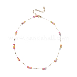 Ожерелья из цепочек с бусинами из натуральных ракушек NJEW-JN05448