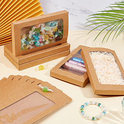 Прямоугольные бумажные коробки для печенья с прозрачным окном CON-WH0107-01A