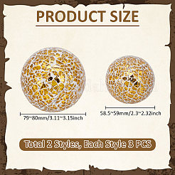 6 шт. 2 стиля стеклянных мозаичных шаров из пенопласта&nbsp;AJEW-UN0002-83A