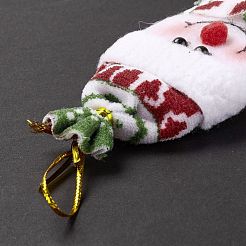 不織布クリスマスペンダントデコレーション  プラスチックの目で  雪だるま  ホワイト  230mm&nbsp;AJEW-P099-05