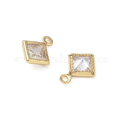Breloques de zircone cubique clair pavés en laiton&nbsp;CU-CBAD360-04G-02
