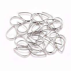 ステンレス鋼の連結リング  ジュエリー作りのための  ティアドロップ  ステンレス鋼色  20x13x0.8mm  内径：18x11.5mm&nbsp;STAS-TAC0002-25A