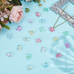 108шт 9 цвета прозрачные стеклянные подвески PALLOY-GO00074