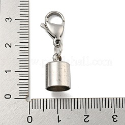 変色しにくい304ステンレススチールコードエンド  カニカン付き  ステンレス鋼色  31mm  内径：8mm&nbsp;STAS-K273-07D-P