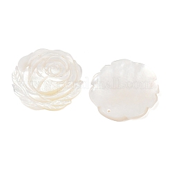 Резные подвески из натуральных белых ракушек&nbsp;SSHEL-B006-02