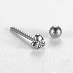 Кольца для языка из хирургической нержавеющей стали 316L с микропаве из прозрачного кубического циркония&nbsp;FS-WG6EDE0-03