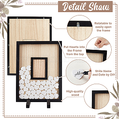 Прямоугольная деревянная свадебная гостевая книга&nbsp;ODIS-WH0043-231