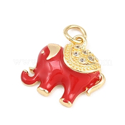 Pendentifs avec zircon cubiques à micro-pavés en laiton&nbsp;KK-F938-41G-01C