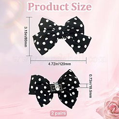 Съемные украшения для обуви из полиэстера и атласа в горошек с бантом DIY-WH0410-44C