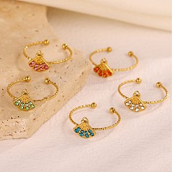 Регулируемые манжетные кольца из нержавеющей стали 304 с микропаве из кубического циркония&nbsp;STAS-Z143-07G