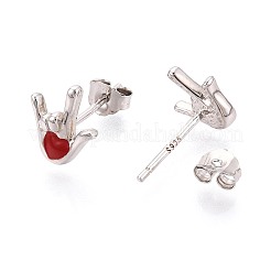 925 стерлингового серебра серьги стержня&nbsp;STER-N016-132P