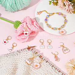 12 шт. 6 стильных розовых маркера для петель на день святого валентина HJEW-PH01602