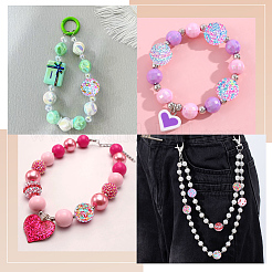 24 pieza de cuentas redondas de resina con rhinestone de 8 colores&nbsp;OACR-PA0002-14