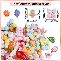 Прозрачные и непрозрачные кабошоны из декодированной смолы в фруктовом стиле RESI-SP0001-10