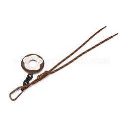 5 шт. подвесные украшения из искусственной кожи и полиэстеровой веревки в форме пончика HJEW-JM04427