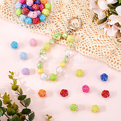 40 шт. 10-цветные переливающиеся акриловые бусины с УФ-покрытием&nbsp;MACR-SP0001-39