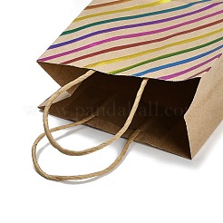 Geschenktüten aus Kraftpapier mit Regenbogenfarben-Stempel&nbsp;ABAG-K005-01D