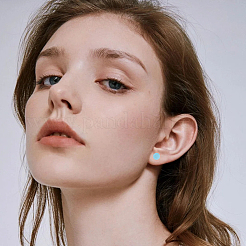 10 пара 925 плоских сережек-гвоздиков из стерлингового серебра&nbsp;STER-BBC0009-02