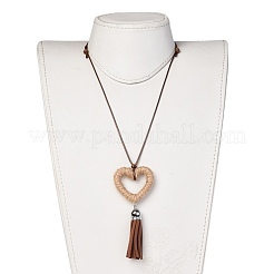 Ожерелья с подвесками из полиэстера&nbsp;NJEW-JN02328-03