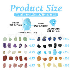 150 г 10-х видов бусин из смешанных драгоценных камней G-TA0001-71