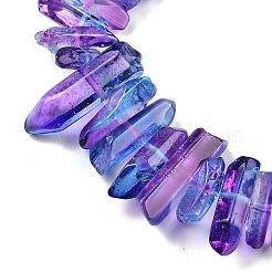 Нити натуральных окрашенных кварцевых бусин G-G791-14Q