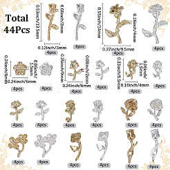 88 шт. 22 стиля кабошонов из цветочного сплава&nbsp;FIND-SP0004-78B