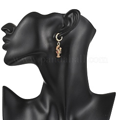 Boucles d'oreilles créoles pendantes en laiton serties de micro-pavés de zirconiums cubiques&nbsp;EJEW-JE07171