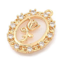 Латунные микропаве прозрачные подвески с фианитом&nbsp;KK-C080-05G