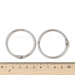 変色しない304ステンレススチール製ルーズリーフブックバインダーヒンジリング  丸いリング  ステンレス鋼色  44.5x4.5mm  内径：38.5mm&nbsp;STAS-S127-02P-04