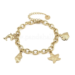 Браслеты с подвесками из нержавеющей стали Ocean 304&nbsp;BJEW-K291-05G