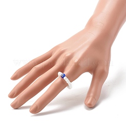 Стеклянные бусины ручной работы стрейч кольца RJEW-JR00373