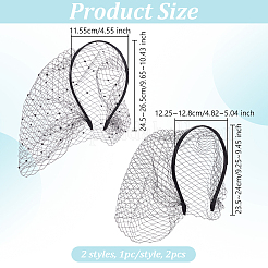 2 шт. 2-х цветные сетчатые резинки для волос из вуали&nbsp;FIND-OC0003-95A